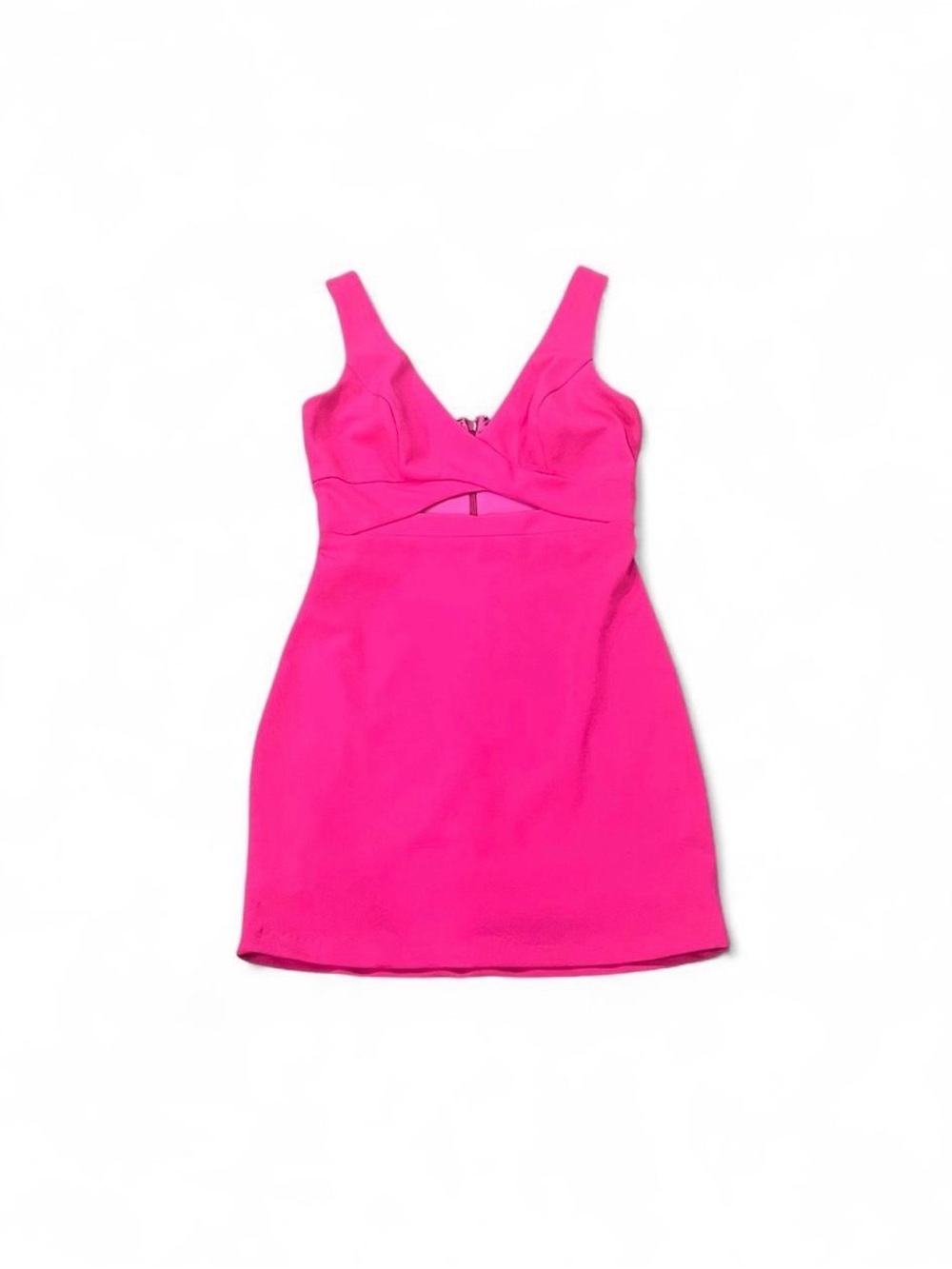 Betsy & Adam Hot Pink Cutout Mini Dress Size 2 Bodycon Cocktail Party Hemmed